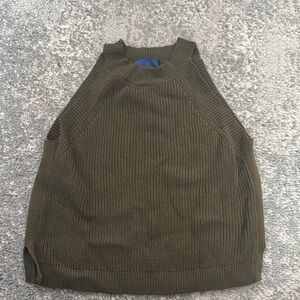 Blue Rain Green Ribbed Tank Top